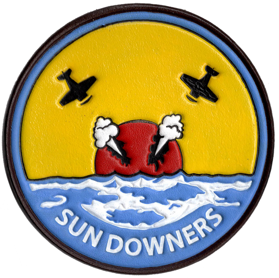 Officially Licensed US Navy VFC-111/VF-111 Sundowners Hand Painted Leather Patch