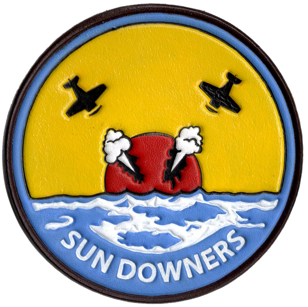 Officially Licensed US Navy VFC-111/VF-111 Sundowners Hand Painted Leather Patch