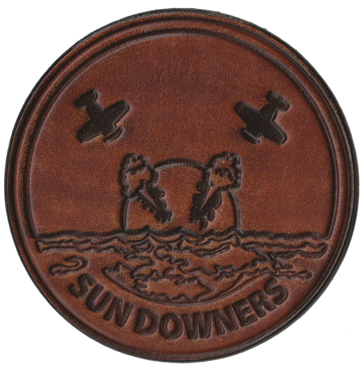 Officially Licensed US Navy VFC-111/VF-111 Sundowners Hand Painted Leather Patch