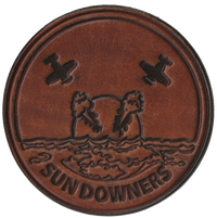 Officially Licensed US Navy VFC-111/VF-111 Sundowners Hand Painted Leather Patch
