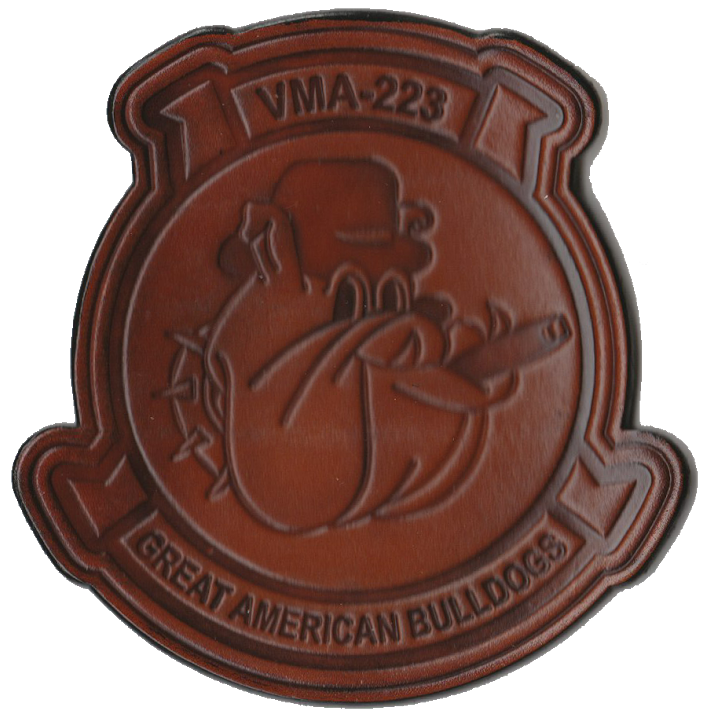 Officially Licensed USMC VMA-223 Great American Bulldogs Leather Squadron Patches
