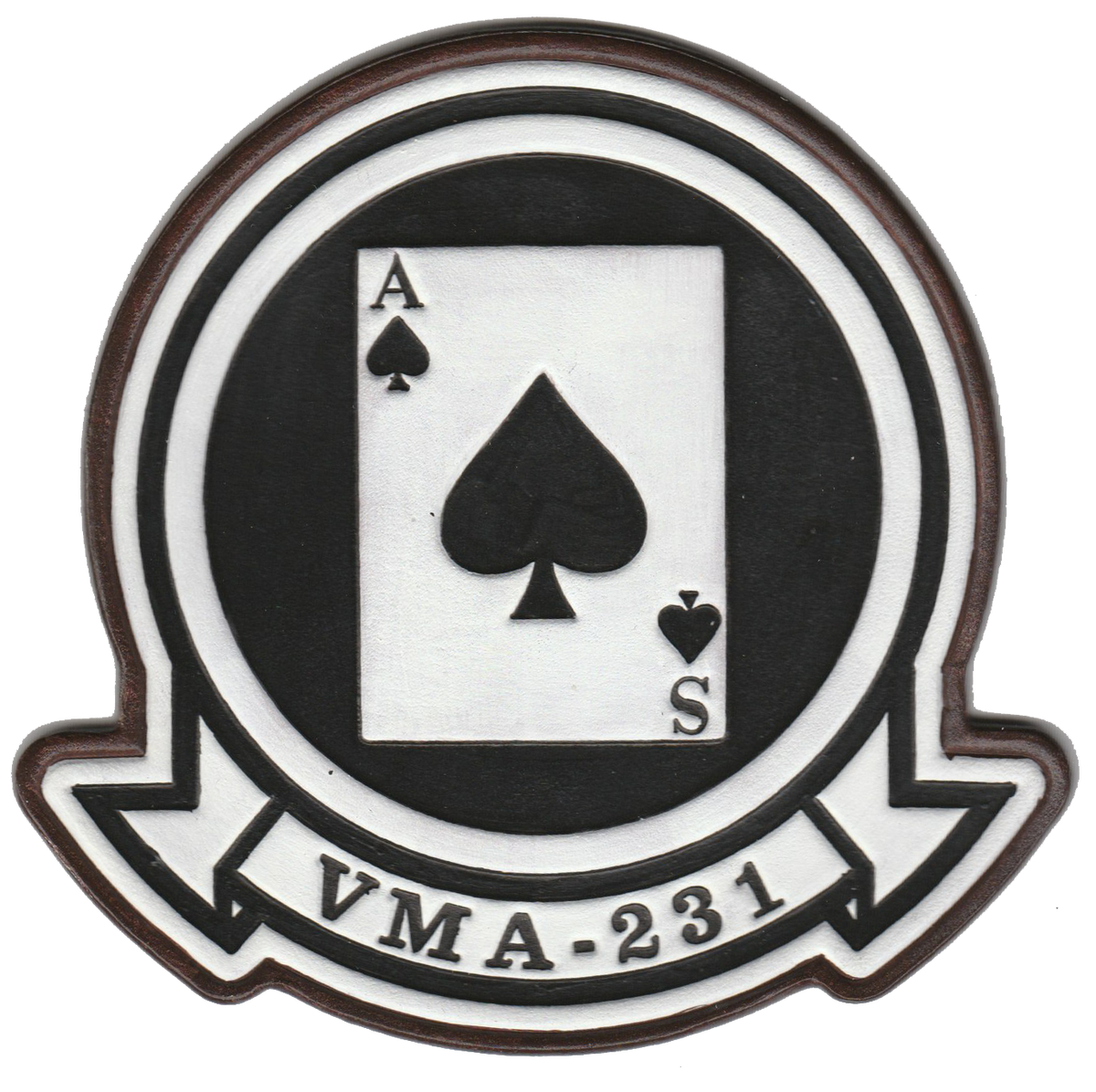 Officially Licensed USMC VMA-231 Ace of Spades Leather Patches