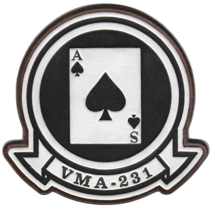 Officially Licensed USMC VMA-231 Ace of Spades Leather Patches