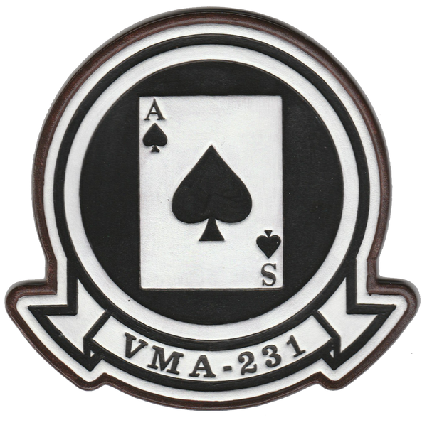 Officially Licensed USMC VMA-231 Ace of Spades Leather Patches