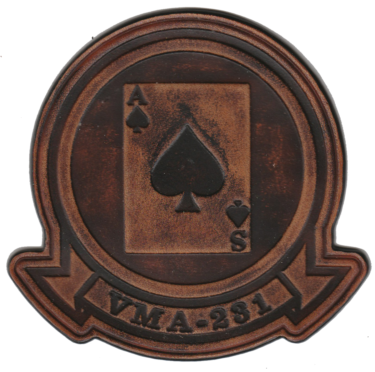 Officially Licensed USMC VMA-231 Ace of Spades Leather Patches