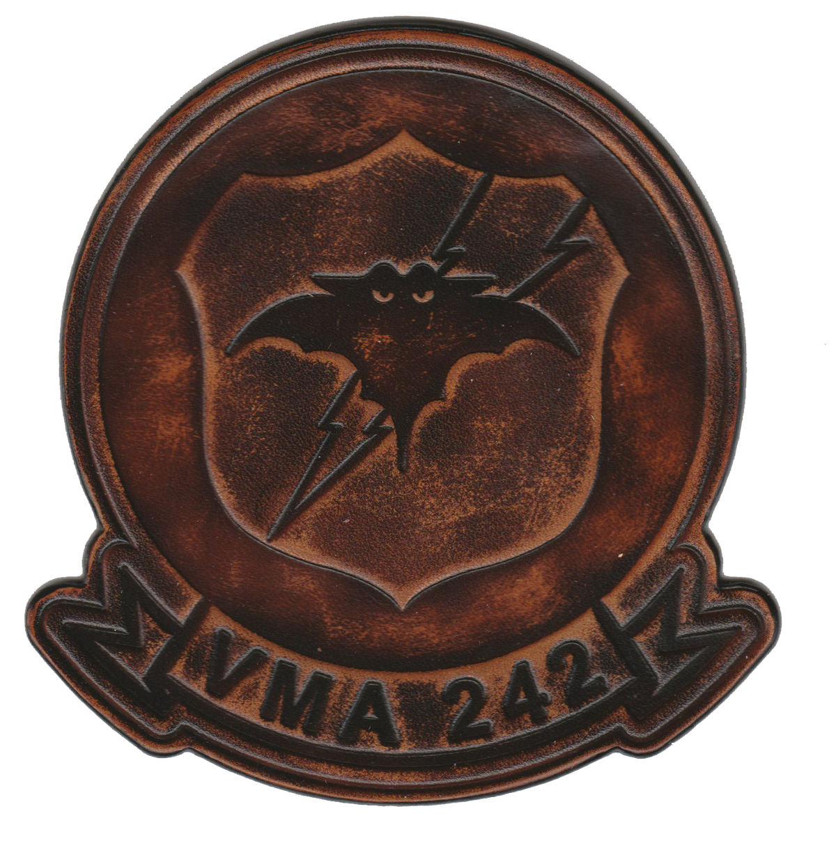 Officially Licensed USMC VMA-242 Bats Leather Patches