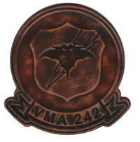 Officially Licensed USMC VMA-242 Bats Leather Patches