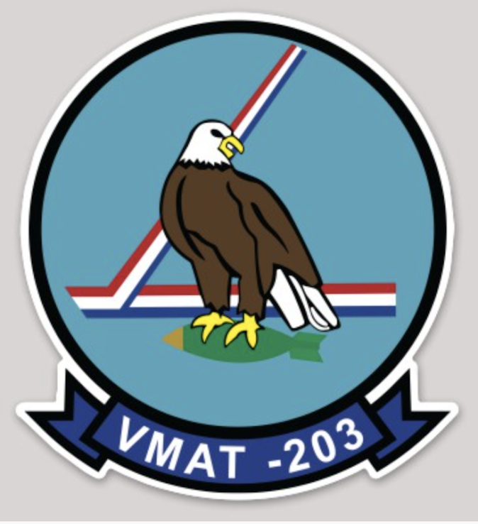 Officially Licensed USMC VMAT-203 Skyhawks Sticker