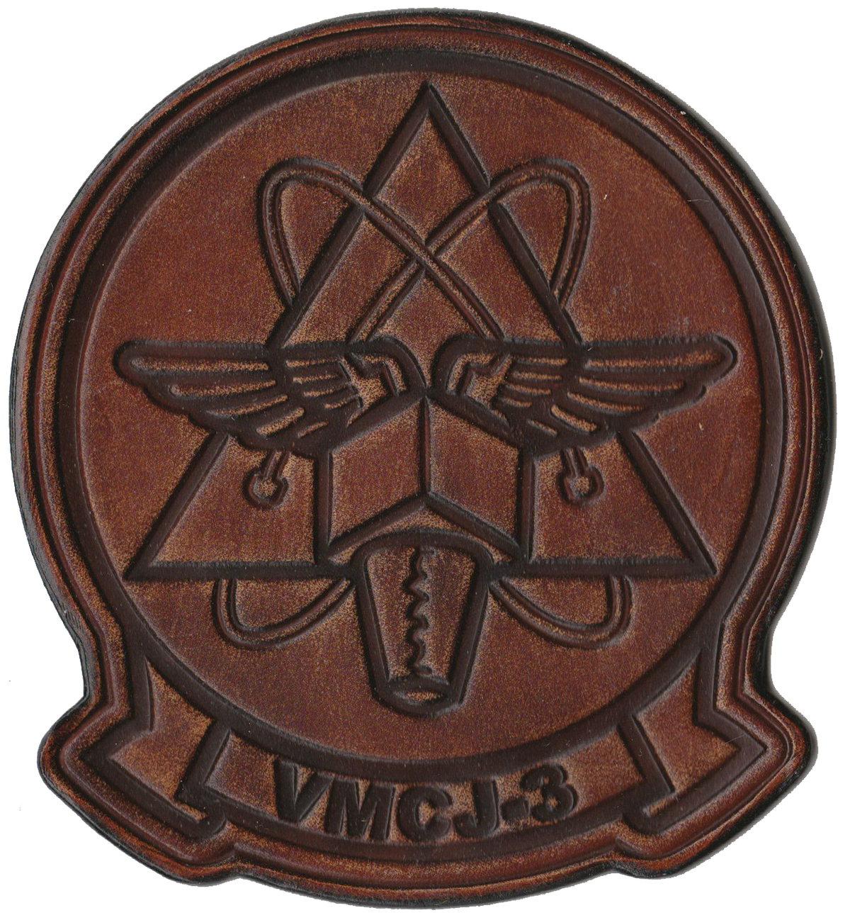 Officially Licensed USMC VMCJ-3 Sharkfins Hand Painted Leather Patch