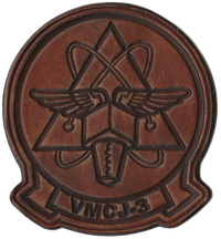 Officially Licensed USMC VMCJ-3 Sharkfins Hand Painted Leather Patch