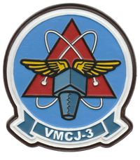 Officially Licensed USMC VMCJ-3 Sharkfins Hand Painted Leather Patch