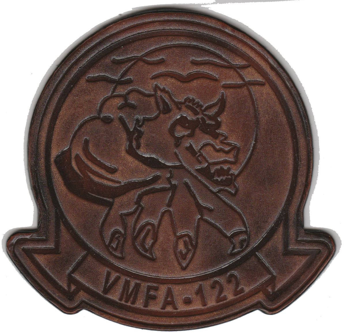 Officially Licensed USMC VMFA-122 Werewolves Leather Patches
