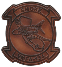 Officially Licensed USMC VMFA-134 Smoke F-4 Phantom Leather Patches