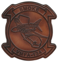 Officially Licensed USMC VMFA-134 Smoke F-4 Phantom Leather Patches