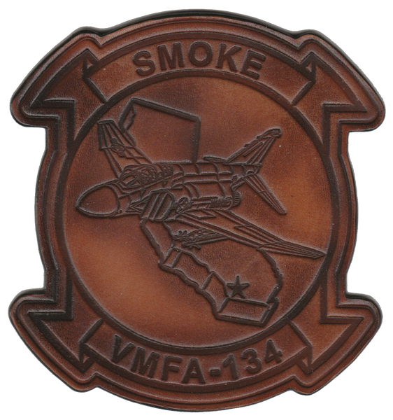 Officially Licensed USMC VMFA-134 Smoke F-4 Phantom Leather Patches