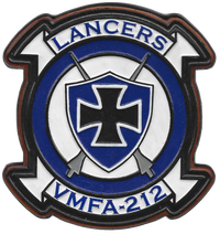 Officially Licensed USMC VMFA-212 Lancers Leather Squadron Patches