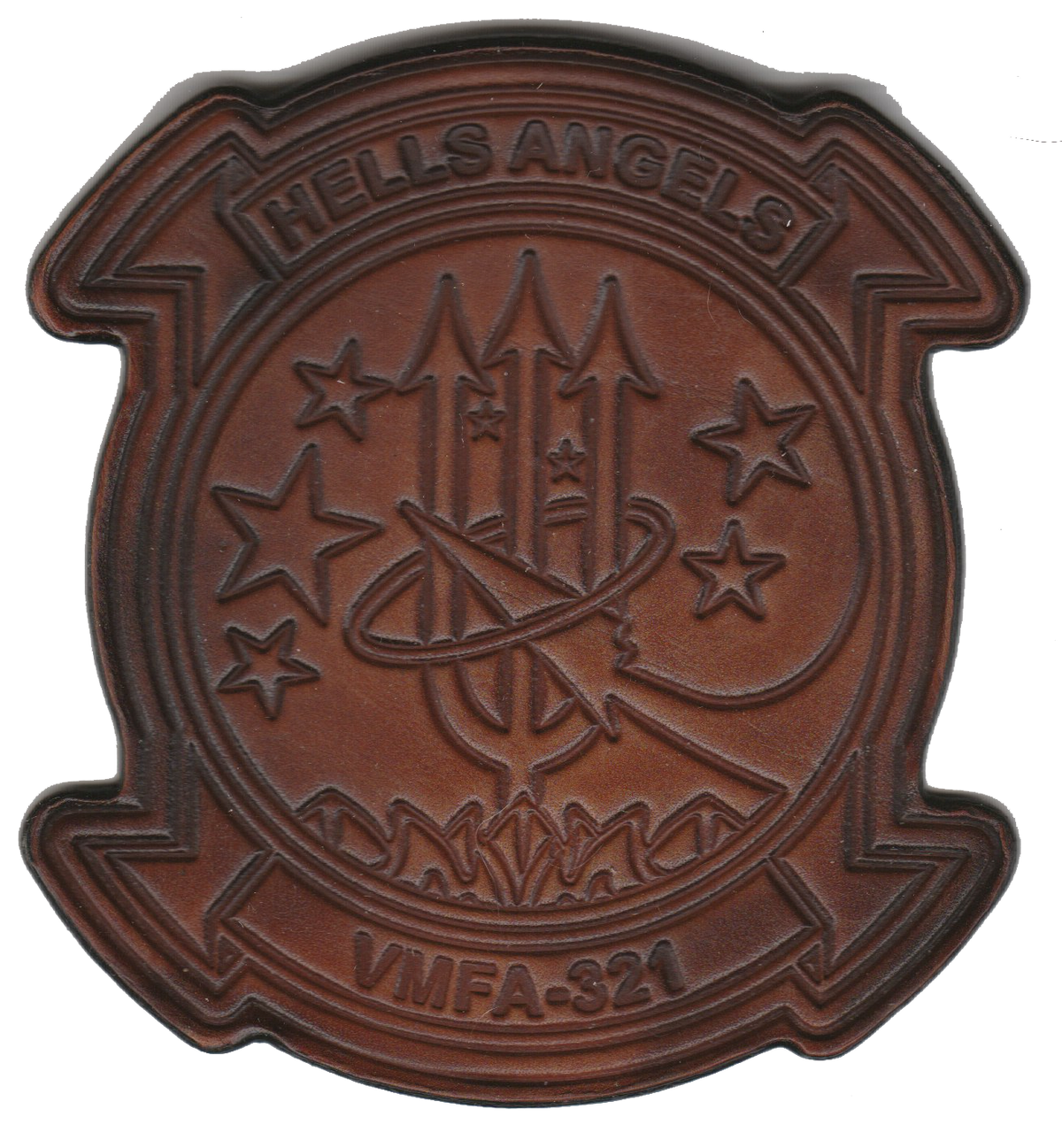 Officially Licensed USMC VMFA-321 Hells Angels Leather Patches