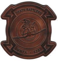 Officially Licensed USMC VMFA-323 Death Rattlers Leather Patches