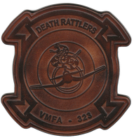 Officially Licensed USMC VMFA-323 Death Rattlers Leather Patches