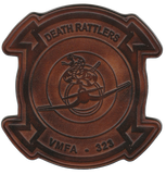 Officially Licensed USMC VMFA-323 Death Rattlers Leather Patches