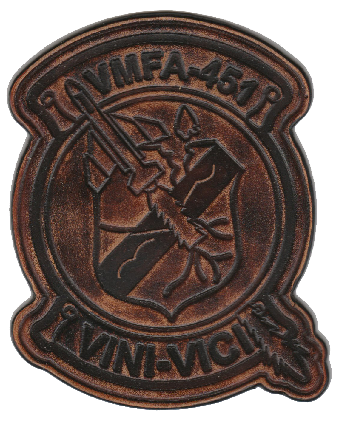 Officially Licensed USMC VMFA-451 Warlords Leather Patches