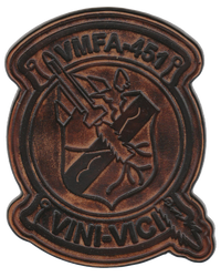 Officially Licensed USMC VMFA-451 Warlords Leather Patches