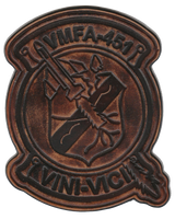 Officially Licensed USMC VMFA-451 Warlords Leather Patches
