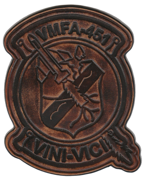 Officially Licensed USMC VMFA-451 Warlords Leather Patches
