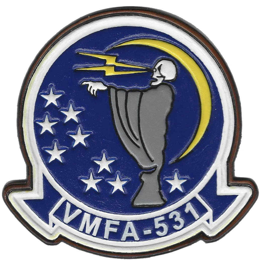 Officially Licensed USMC VMFA-531 Grey Ghosts Leather Patches