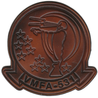 Officially Licensed USMC VMFA-531 Grey Ghosts Leather Patches
