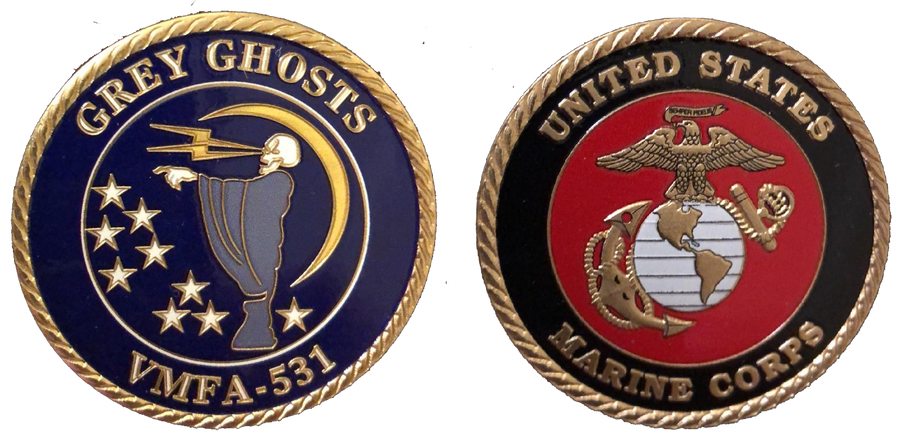Officially Licensed USMC VMFA-531 Grey Ghosts Coin