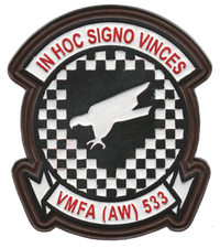 Officially Licensed UMSC VMFA (AW)-533 Hawks leather patch