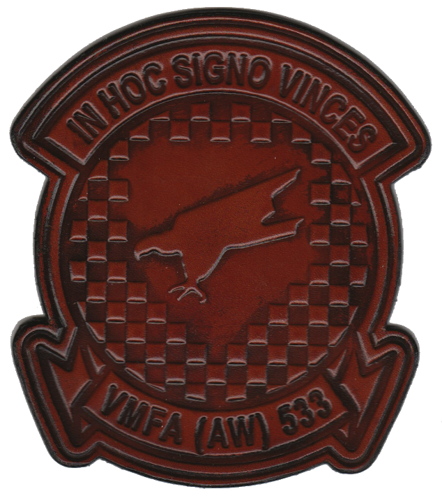 Officially Licensed UMSC VMFA (AW)-533 Hawks leather patch