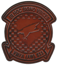 Officially Licensed UMSC VMFA (AW)-533 Hawks leather patch