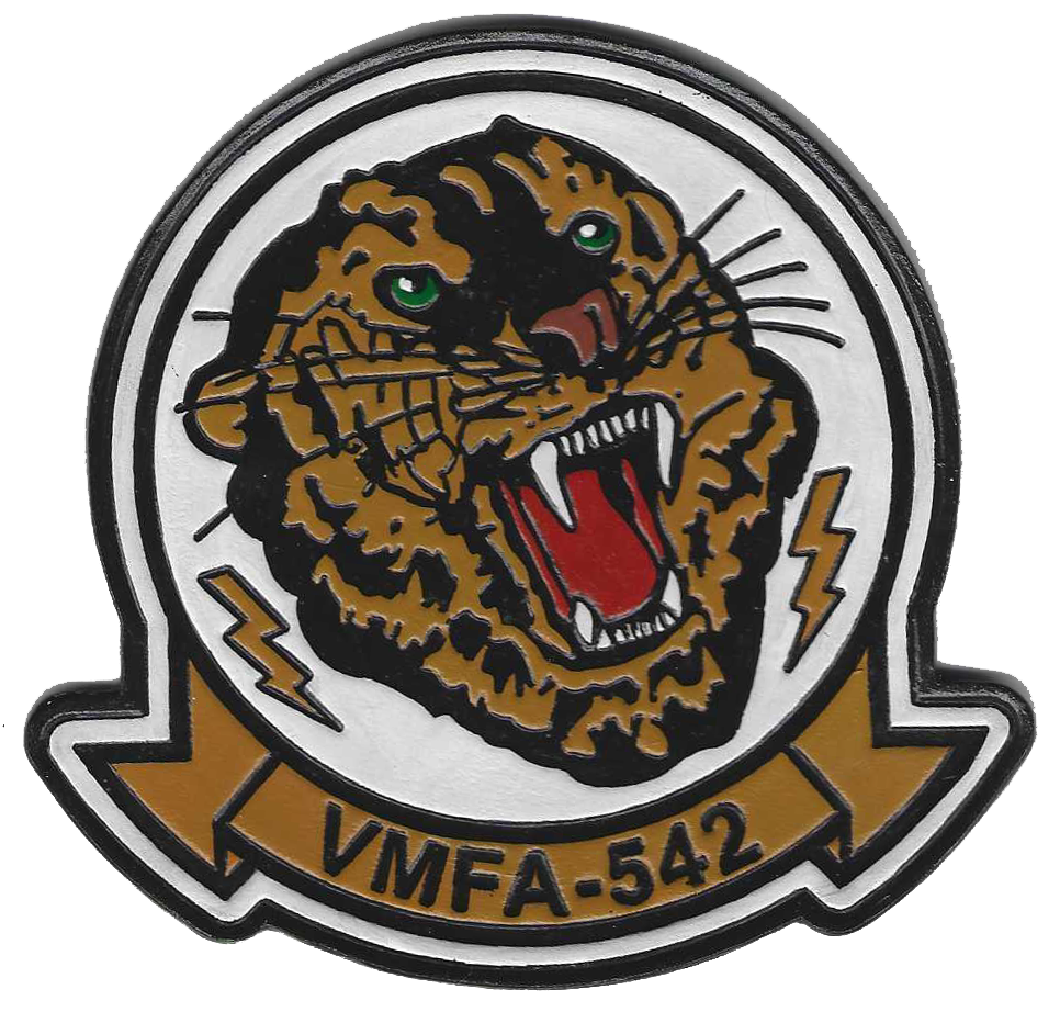 Officially Licensed USMC VMFA-542 Tigers Leather Patches