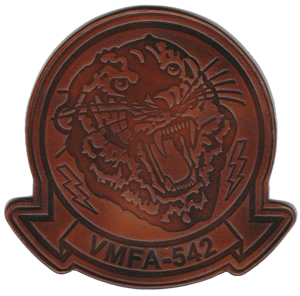 Officially Licensed USMC VMFA-542 Tigers Leather Patches