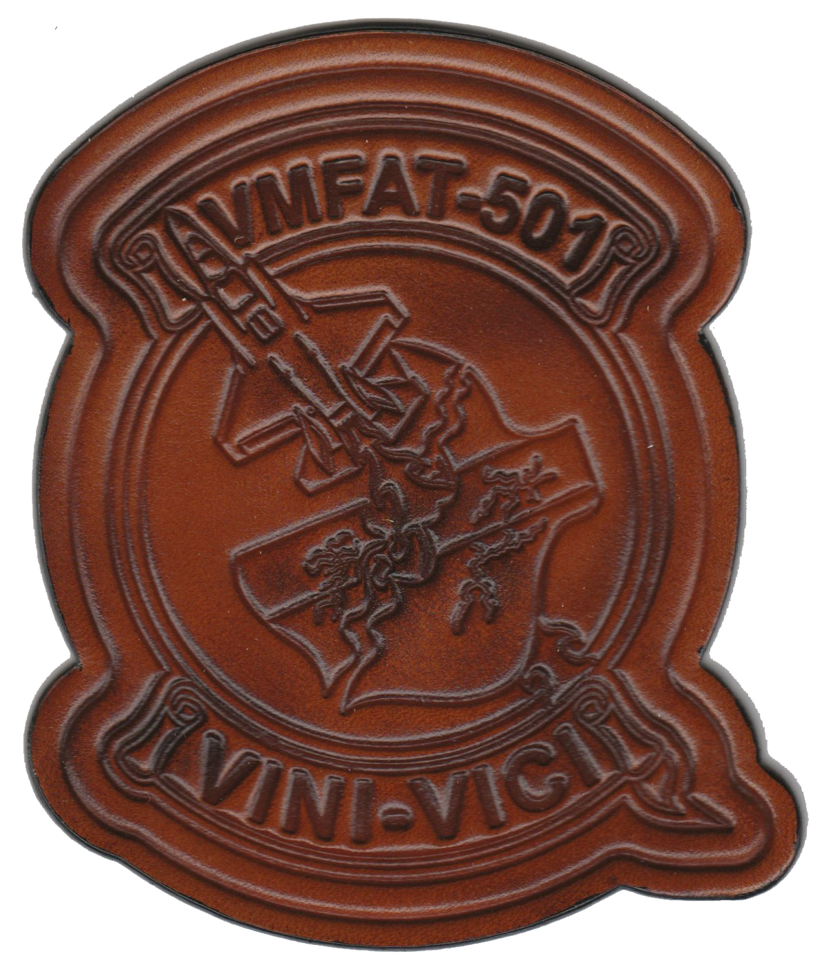 Officially Licensed USMC VMFAT-501 Warlords Leather Chest Patch