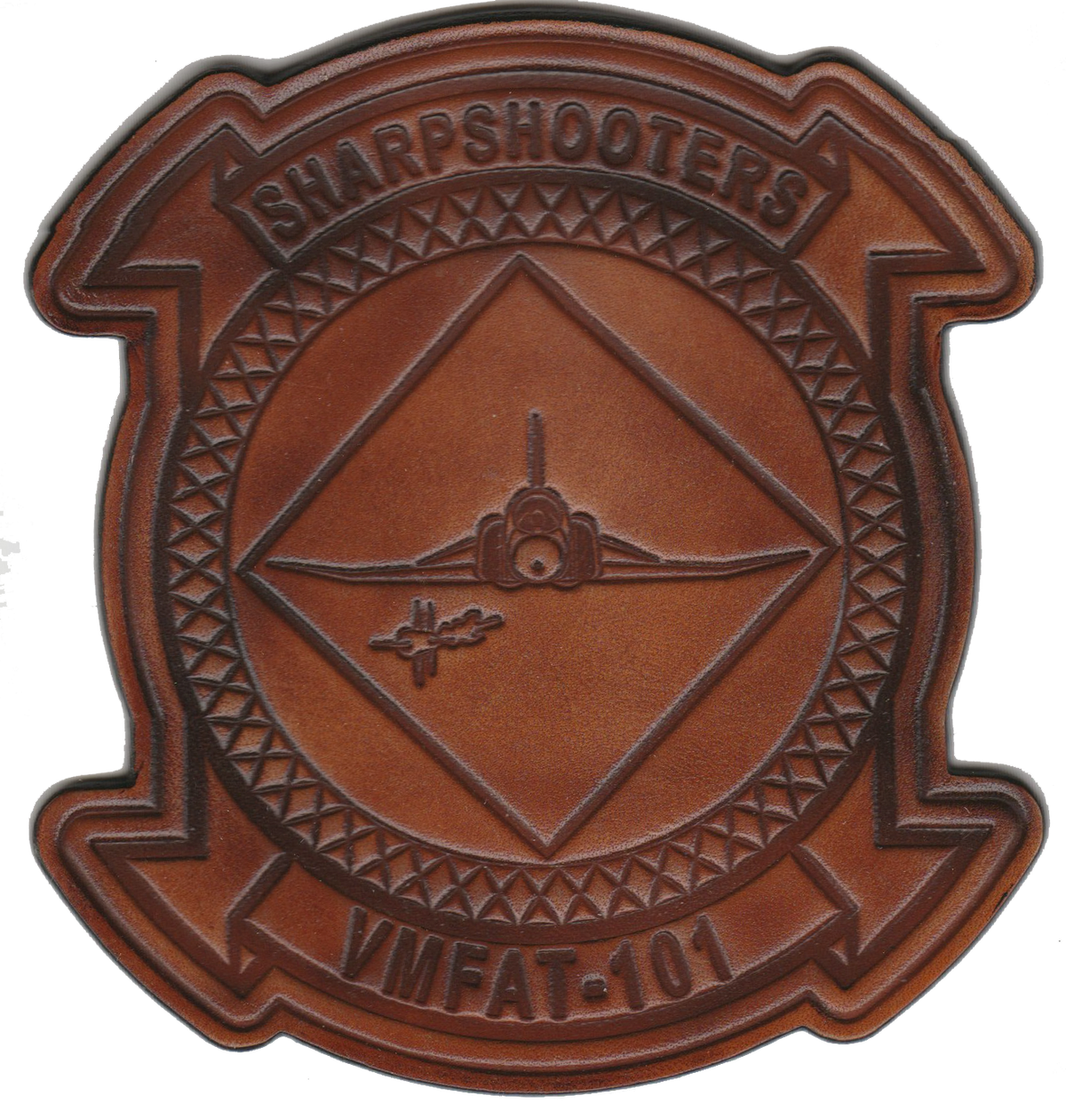 Officially Licensed USMC VMFAT-101 Sharpshooters F-4 Phantom Leather Patches