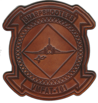 Officially Licensed USMC VMFAT-101 Sharpshooters F-4 Phantom Leather Patches