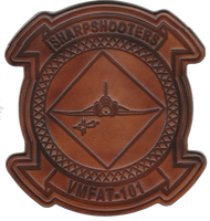 Officially Licensed USMC VMFAT-101 Sharpshooters F-4 Phantom Leather Patches