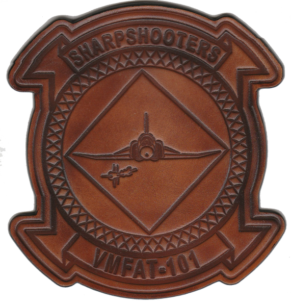 Officially Licensed USMC VMFAT-101 Sharpshooters F-4 Phantom Leather Patches