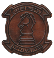 Officially Licensed USMC VMFA(AW)-121 Green Knights Leather Patches