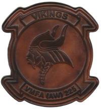 Officially Licensed USMC VMFA(AW)-225 Vikings Leather Patches