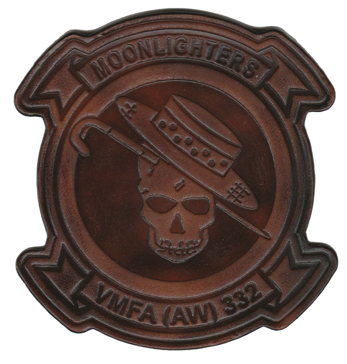 Officially Licensed USMC VMFA(AW)-332 Moonlighters Leather Patches