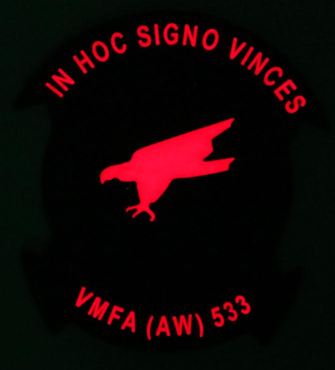 Officially Licensed USMC VMFA (AW)-533 Hawks PVC Blackout Patch