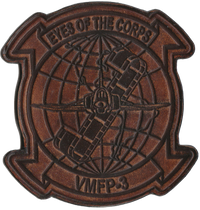 Officially Licensed USMC VMFP-3 Eyes of the Corps Hand Painted Leather Patch