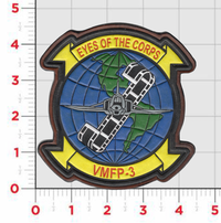 Officially Licensed USMC VMFP-3 Eyes of the Corps Hand Painted Leather Patch