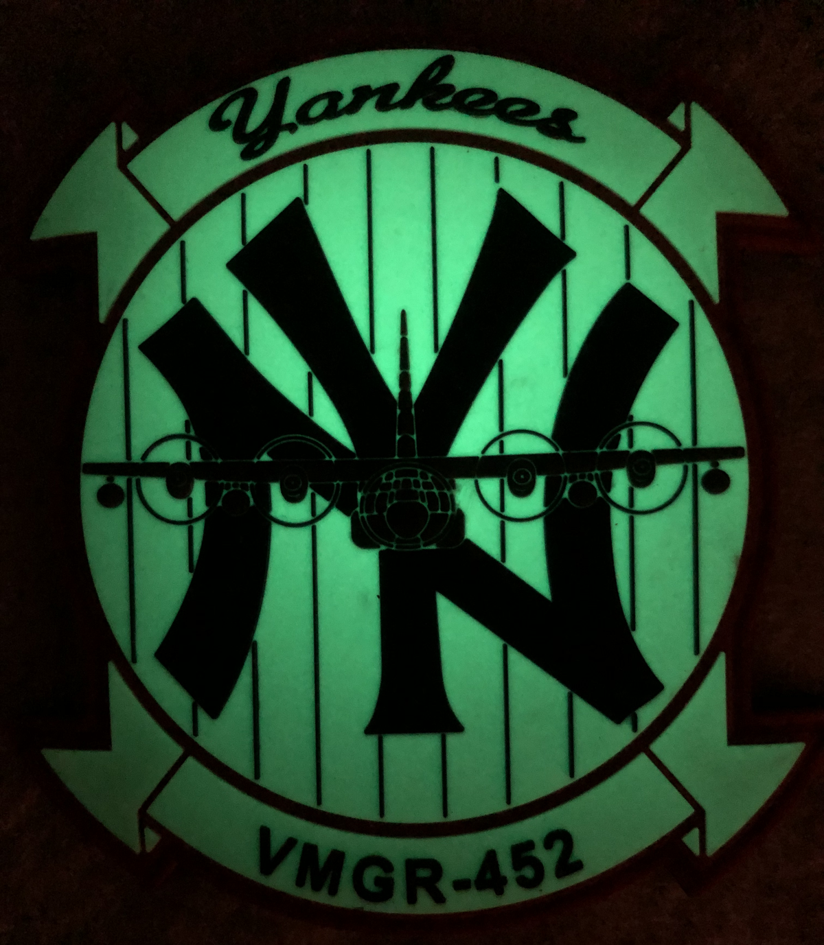 Officially Licensed USMC VMGR-452 Yankees PVC Glow Patches
