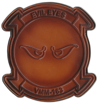 Officially Licensed USMC VMM-163 Evil Eyes Leather Patches