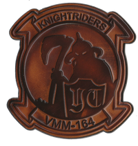 Officially Licensed USMC VMM-164 Knightriders Leather Patches